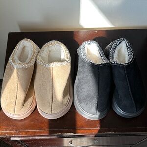 Cozy Women's Slippers in Black and Tan